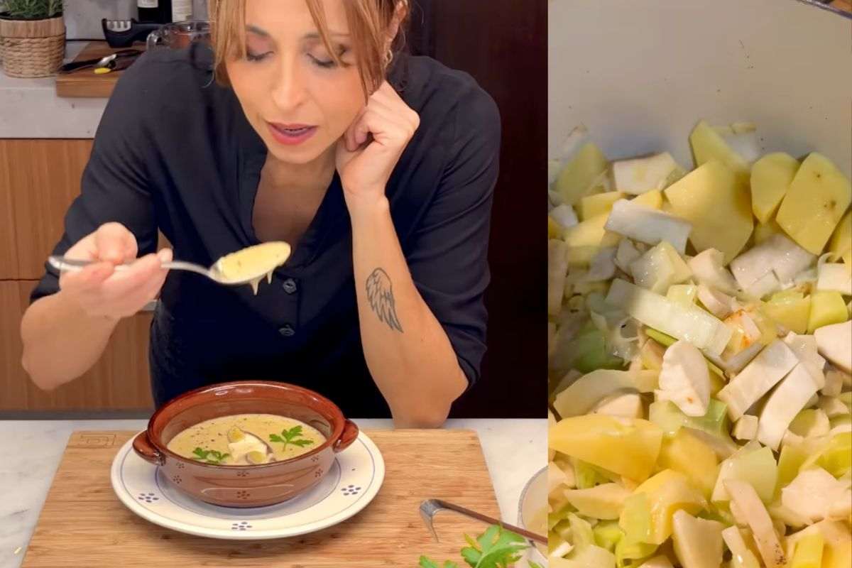 Benedetta assaggia la sua zuppa calda