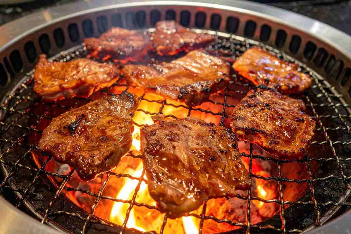carne messa sul fuoco