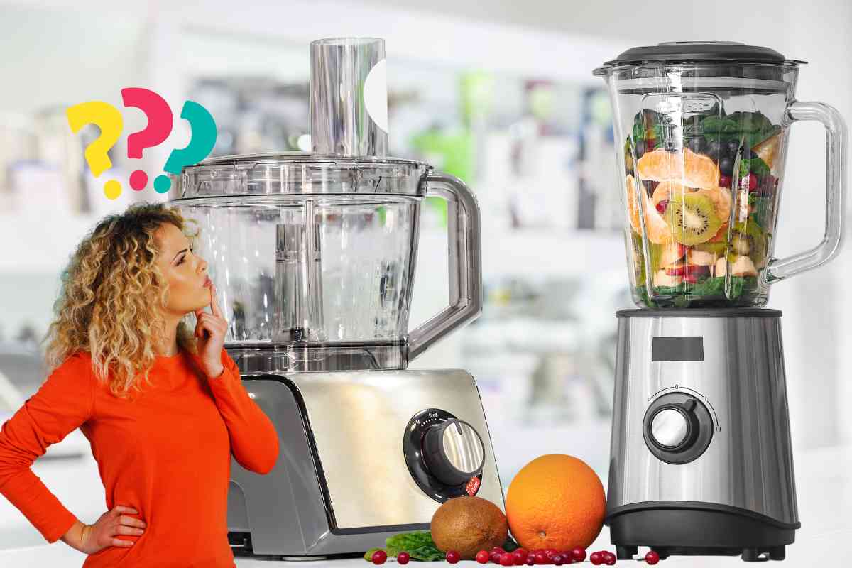 robot da cucina frullatore donna indecisa punti interrogativi