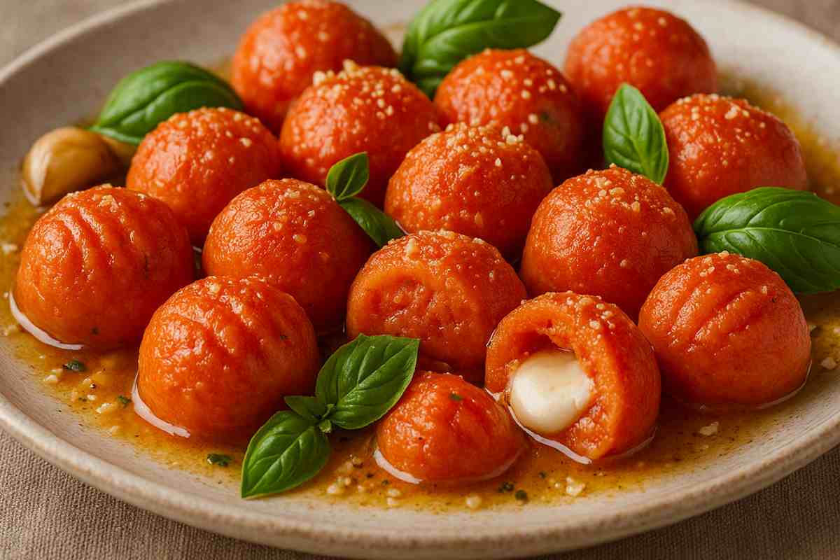 gnocchi pomodoro con mozzarella e basilico
