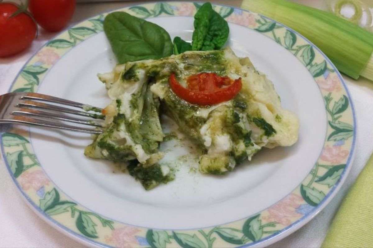 lasagne al pesto di spinaci