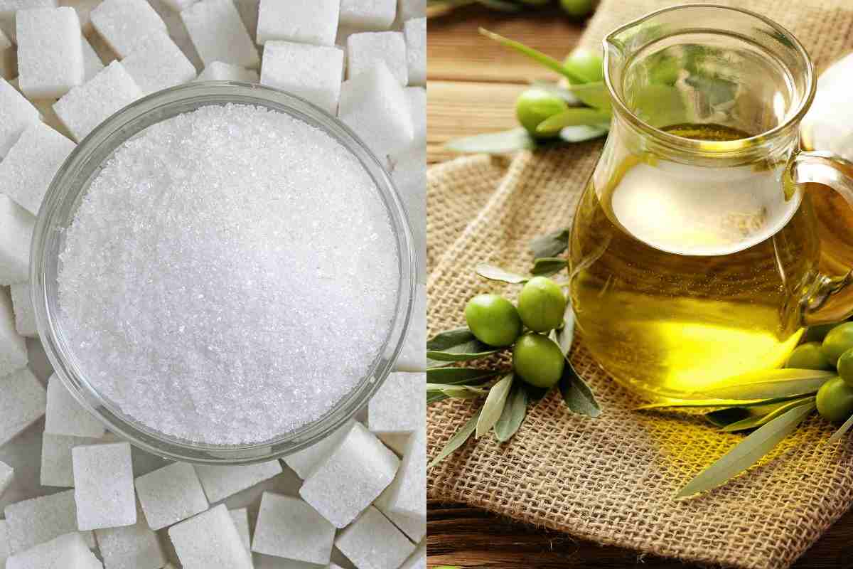 zucchero e olio