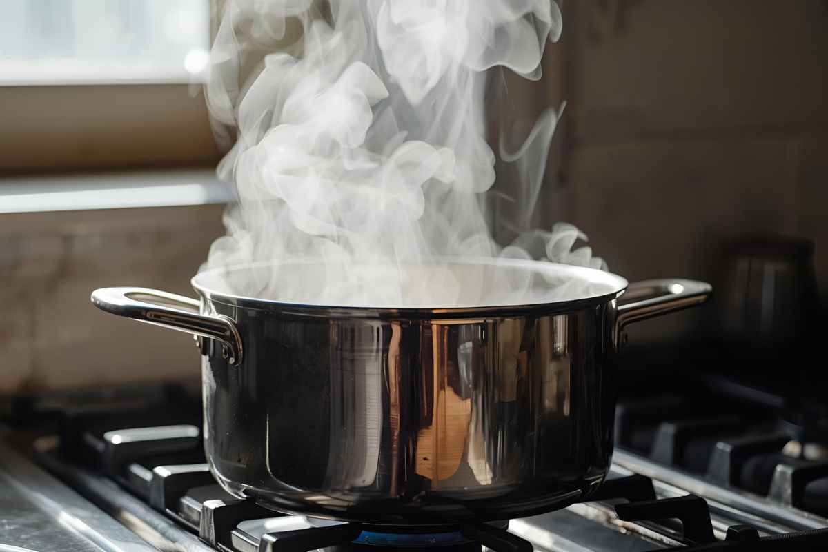 pentola con fumo che sale