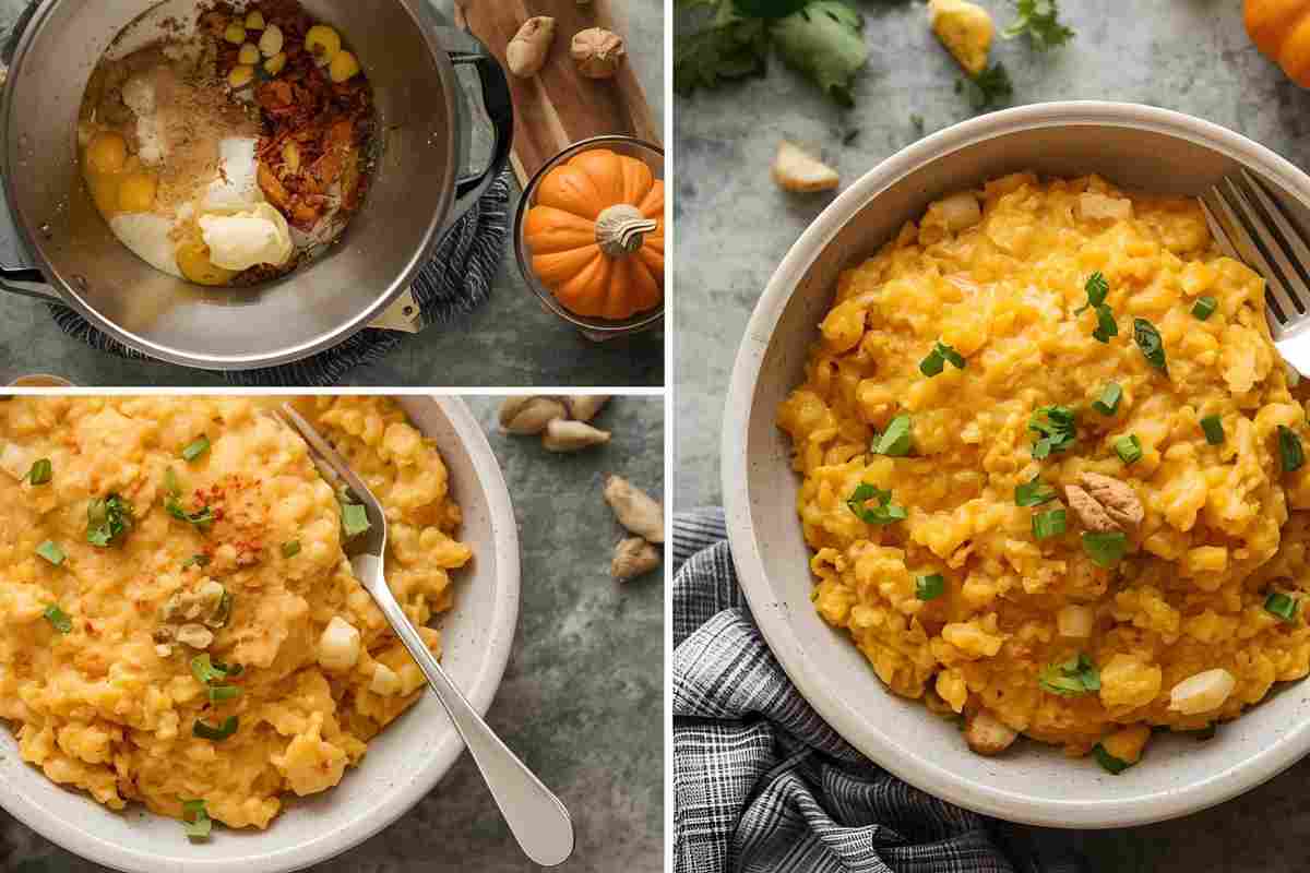 fasi della preparazione del risotto alla zucca