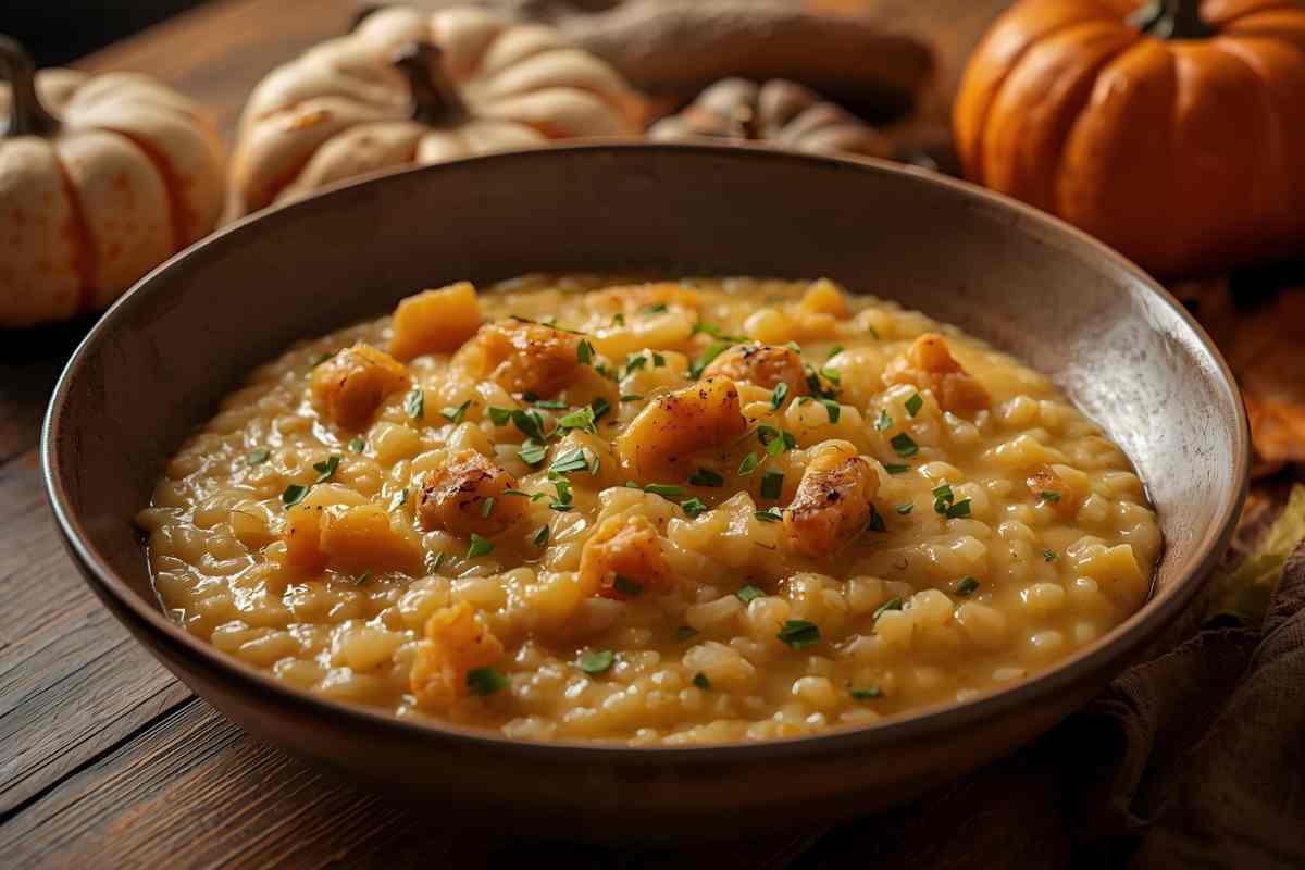 risotto alla zucca impiattato